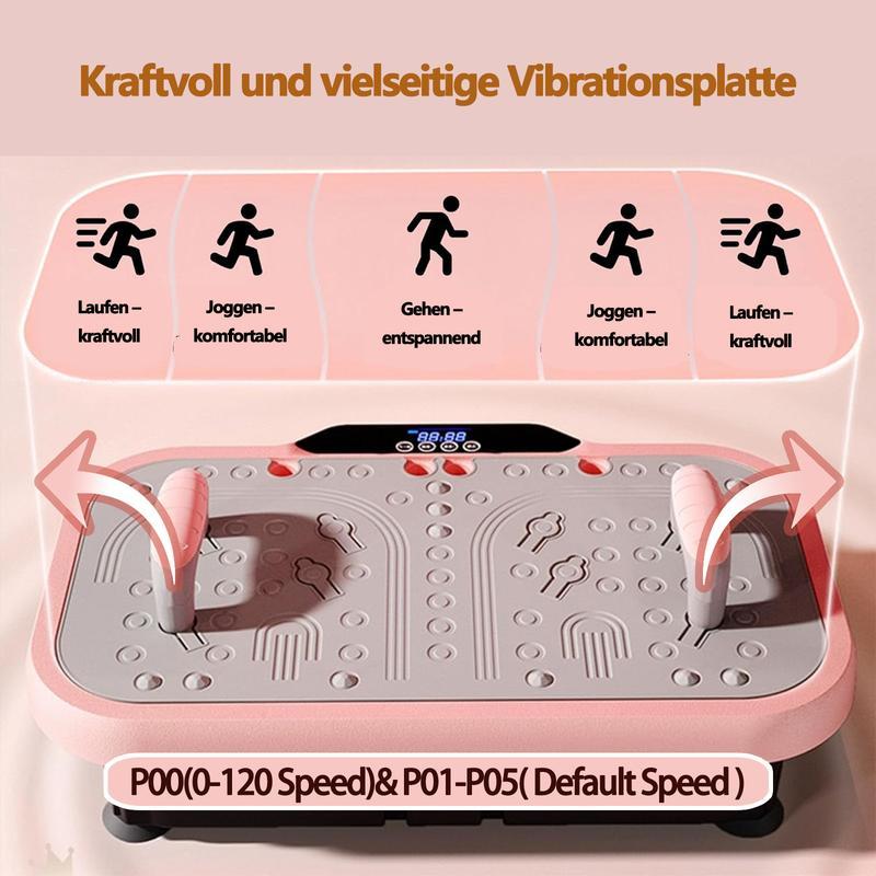 Plataforma de vibración para entrenamiento, regalo de Navidad, dispositivo de ejercicio de cuerpo completo con 120 niveles y bandas de resistencia, c/mando, para el hogar y el estudio