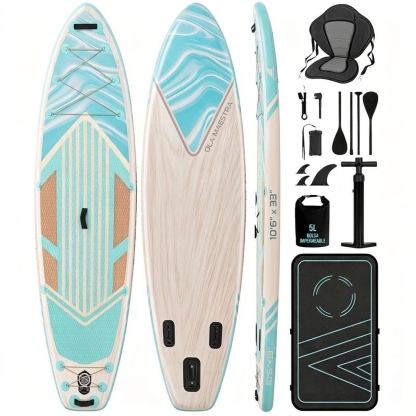 Tabla de paddle surf con todo el equipo incluido, tabla inflable para principiantes y familias, 323 x 83 x 15 cm, tabla SUP estable, capacidad de carga hasta 200 kg, cubierta de EVA antideslizante para adultos