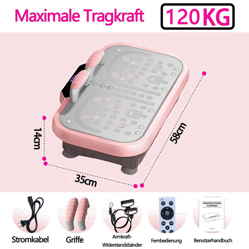 Plataforma de vibración para entrenamiento, regalo de Navidad, dispositivo de ejercicio de cuerpo completo con 120 niveles y bandas de resistencia, c/mando, para el hogar y el estudio