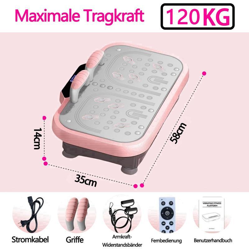 Plataforma de vibración para entrenamiento, regalo de Navidad, dispositivo de ejercicio de cuerpo completo con 120 niveles y bandas de resistencia, c/mando, para el hogar y el estudio
