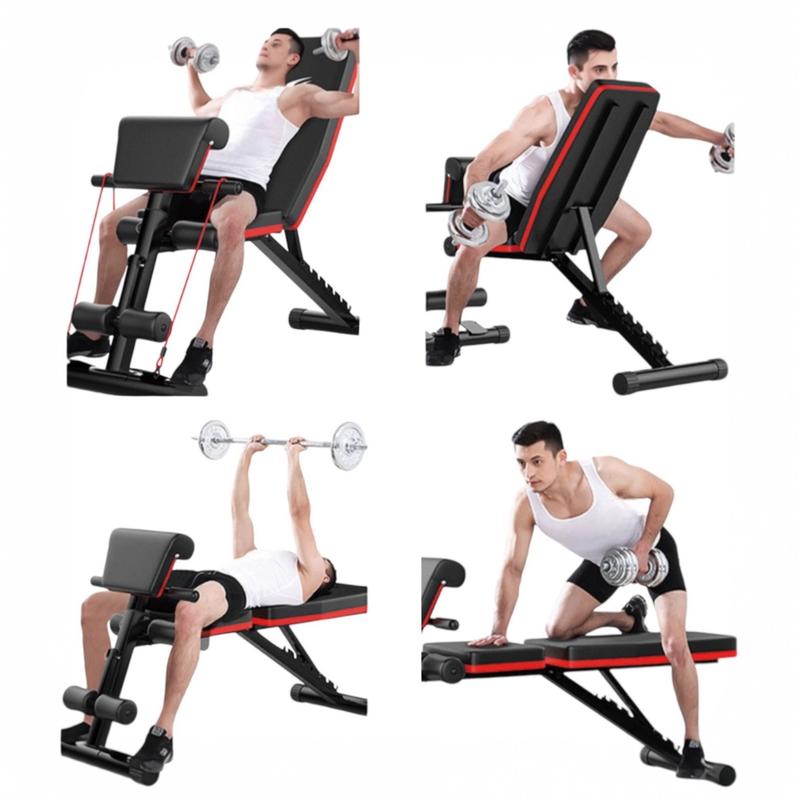 Banco de Mancuerna Plegable Inclinable Banco de Pesas Musculación Multifuncional para Entrenamiento Completo Máquina de Fitness Gimnasio Hogar