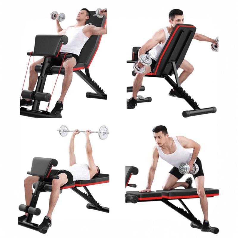 Banco de Mancuerna Plegable Inclinable Banco de Pesas Musculación Multifuncional para Entrenamiento Completo Máquina de Fitness Gimnasio Hogar