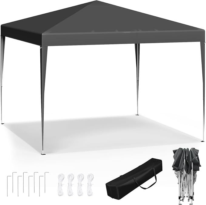 Carpa plegable instantánea de 3x3 m, impermeable, con protección UPF 50+, con 3 alturas ajustables, resistente al viento, portátil, ideal para camping, playa y picnic.