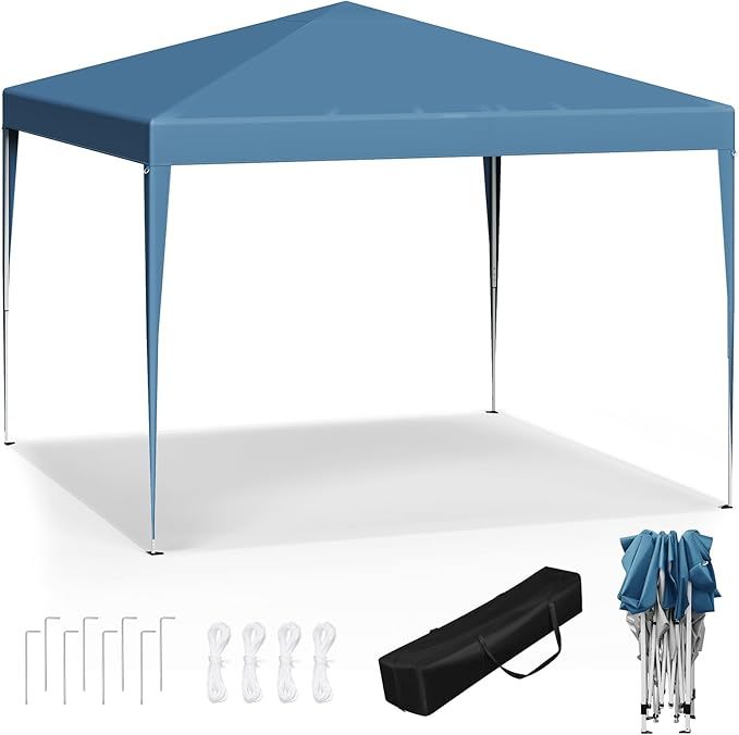 Carpa plegable instantánea de 3x3 m, impermeable, con protección UPF 50+, con 3 alturas ajustables, resistente al viento, portátil, ideal para camping, playa y picnic.