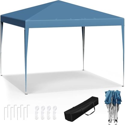 Carpa plegable instantánea de 3x3 m, impermeable, con protección UPF 50+, con 3 alturas ajustables, resistente al viento, portátil, ideal para camping, playa y picnic.