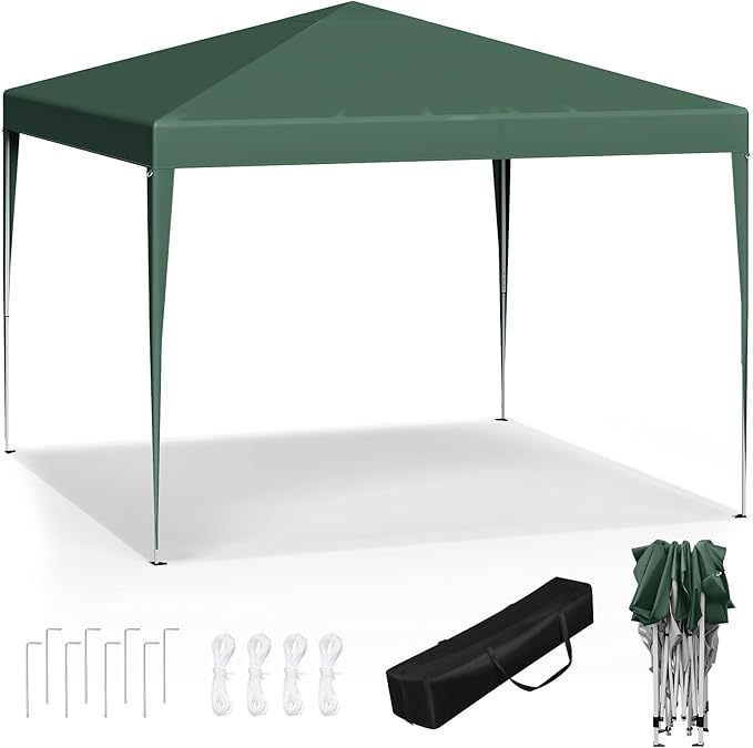 Carpa plegable instantánea de 3x3 m, impermeable, con protección UPF 50+, con 3 alturas ajustables, resistente al viento, portátil, ideal para camping, playa y picnic.