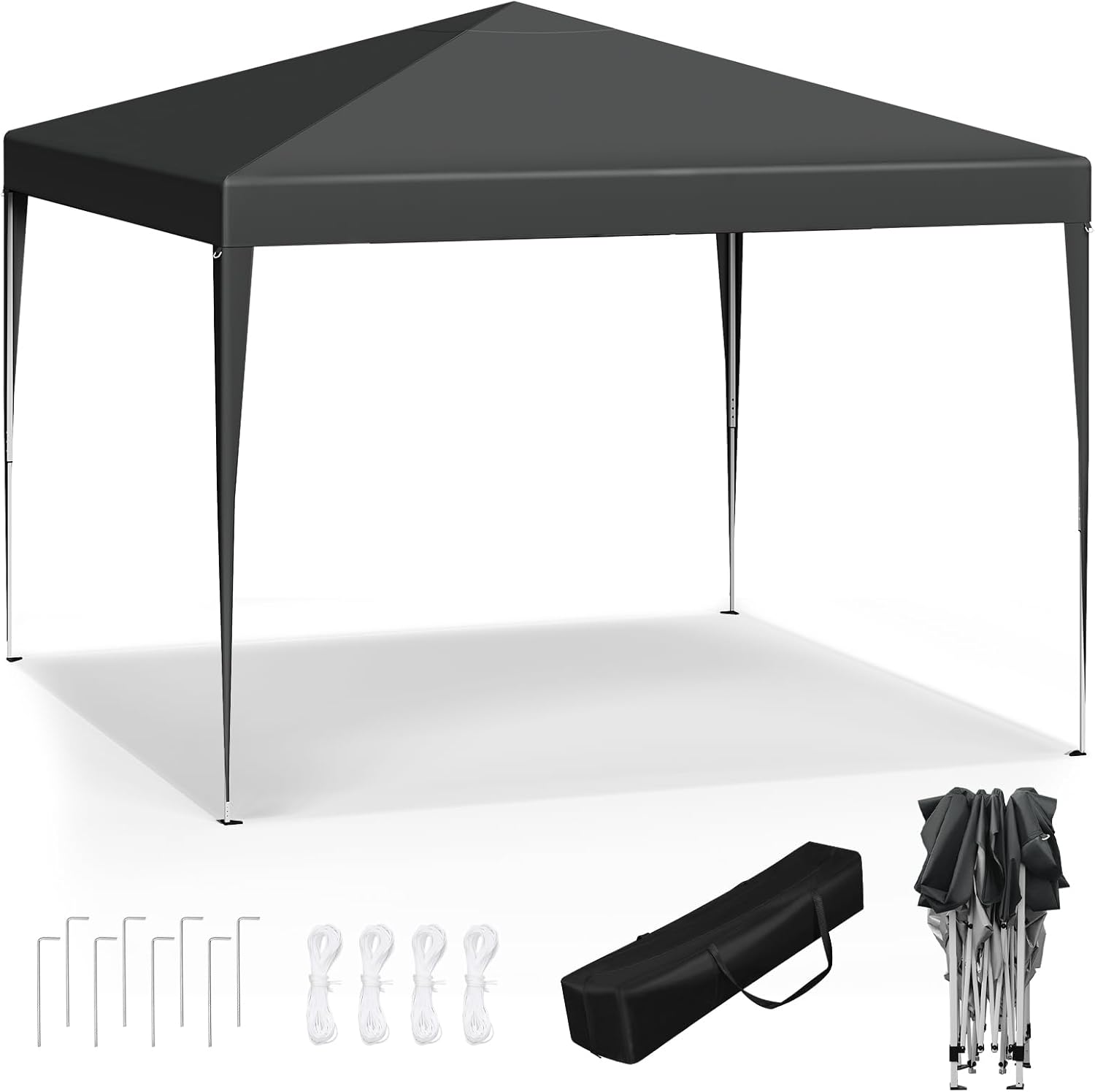 Carpa plegable instantánea de 3x3 m, impermeable, con protección UPF 50+, con 3 alturas ajustables, resistente al viento, portátil, ideal para camping, playa y picnic.