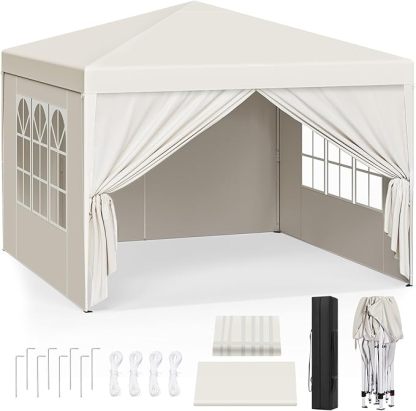 Carpa plegable instantánea de 3x3 m, impermeable, con protección UPF 50+, con 3 alturas ajustables, resistente al viento, portátil, ideal para camping, playa y picnic.
