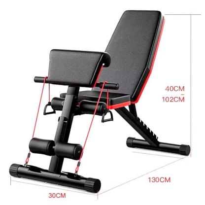 Banco de Mancuerna Plegable Inclinable Banco de Pesas Musculación Multifuncional para Entrenamiento Completo Máquina de Fitness Gimnasio Hogar