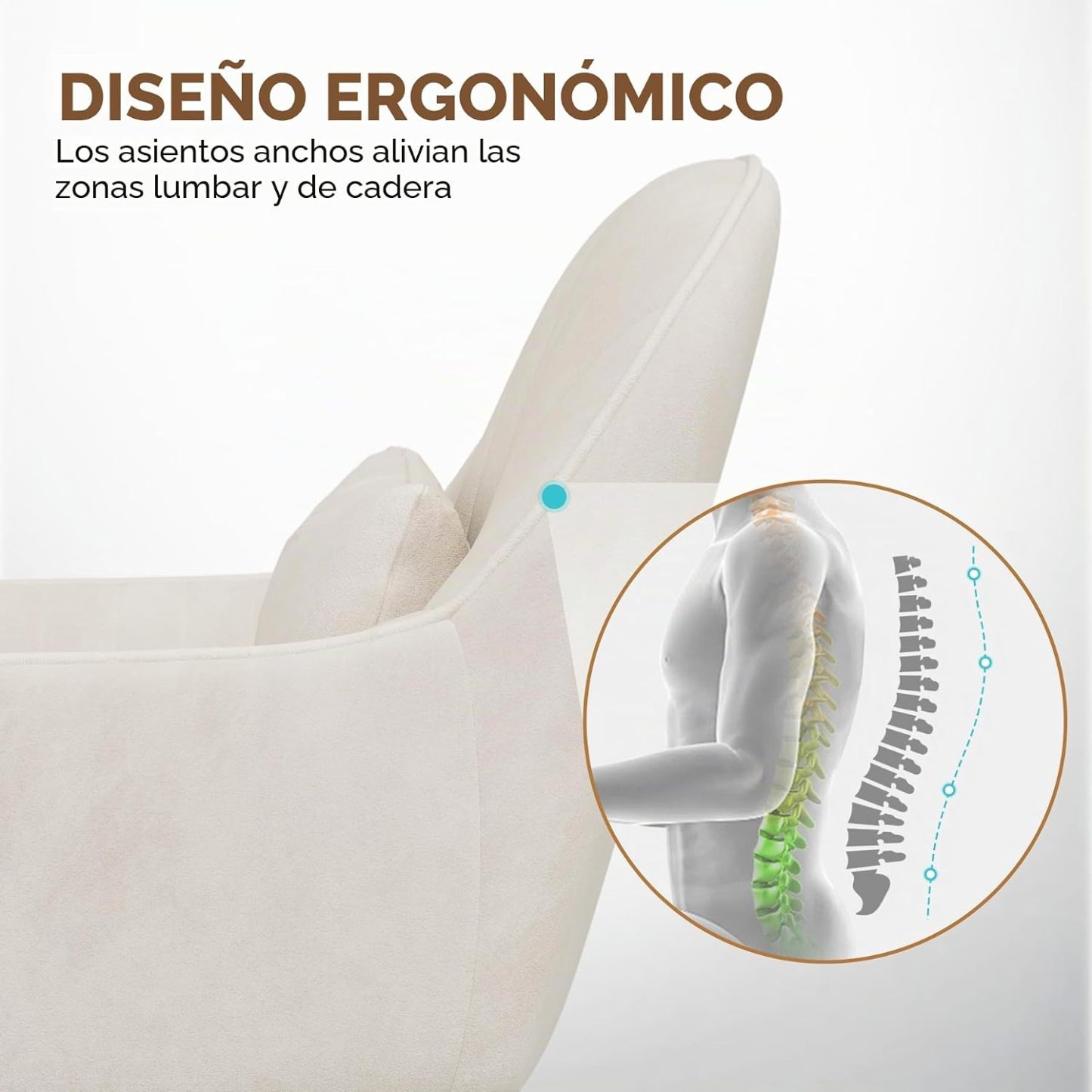 Silla giratoria para oficina en casa, silla de trabajo acolchada de terciopelo con ajuste de al., tocador con ruedas y cojín, silla de acento moderna con respaldo medio para dormitorio y sala de lectura, beige
