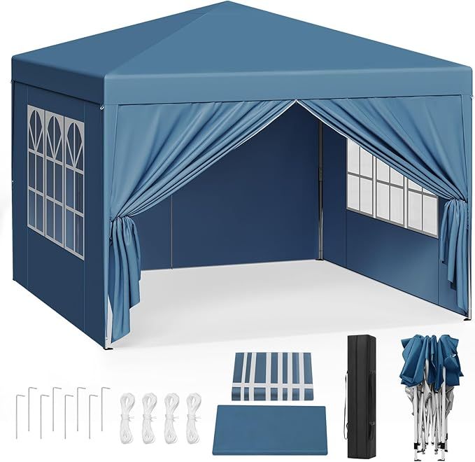 Carpa plegable instantánea de 3x3 m, impermeable, con protección UPF 50+, con 3 alturas ajustables, resistente al viento, portátil, ideal para camping, playa y picnic.