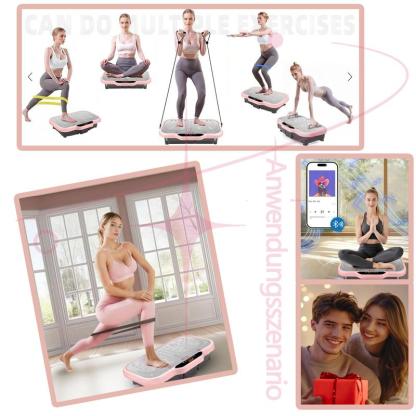 Plataforma de vibración para entrenamiento, regalo de Navidad, dispositivo de ejercicio de cuerpo completo con 120 niveles y bandas de resistencia, c/mando, para el hogar y el estudio
