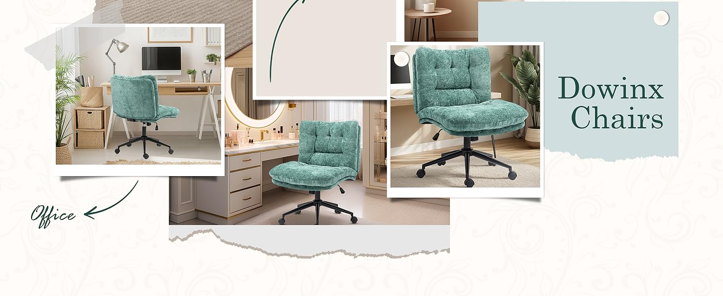 [DealsForYouDays] Extra Large Criss Cross Chair, Oversized Chair with Wheels, Dual-Layer Thickened Cushion, Premium Fabric Morden Home Vanity Chair Wide Seat,dorm essentials,home decor