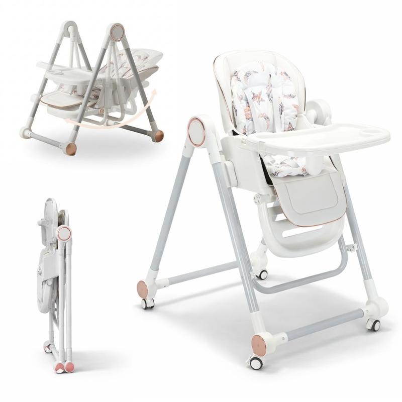Trona Blanca Evolutiva 3 en 1 | Plegable y Portátil con Altura | Reposapiés | Respaldo y Bandeja todo Ajustables | 8 Niveles de Regulación y Sistema de Protección | Varios Modelos | Hasta 6 Años | Entrega en 48-72h