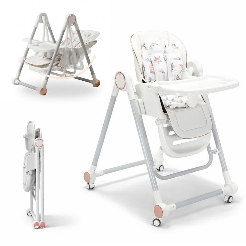 Trona Blanca Evolutiva 3 en 1 | Plegable y Portátil con Altura | Reposapiés | Respaldo y Bandeja todo Ajustables | 8 Niveles de Regulación y Sistema de Protección | Varios Modelos | Hasta 6 Años | Entrega en 48-72h