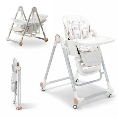 Trona Blanca Evolutiva 3 en 1 | Plegable y Portátil con Altura | Reposapiés | Respaldo y Bandeja todo Ajustables | 8 Niveles de Regulación y Sistema de Protección | Varios Modelos | Hasta 6 Años | Entrega en 48-72h