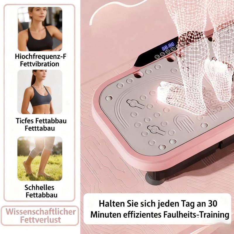 Plataforma de vibración para entrenamiento, regalo de Navidad, dispositivo de ejercicio de cuerpo completo con 120 niveles y bandas de resistencia, c/mando, para el hogar y el estudio
