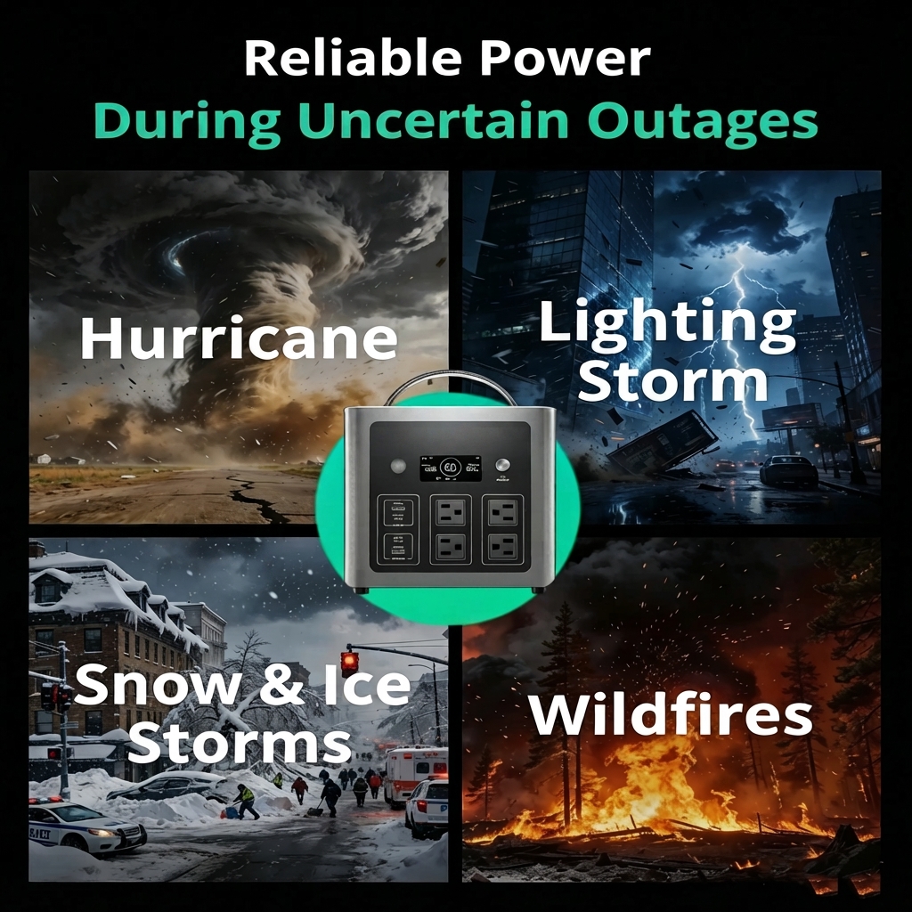 Estación de energía portátil para emergencias y acampadas