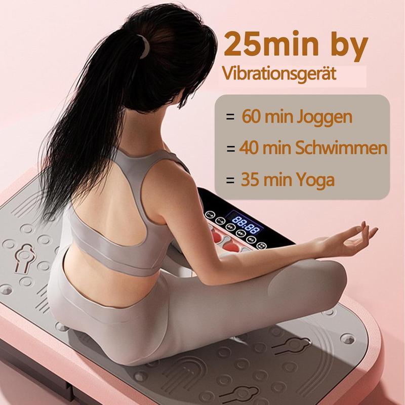 Plataforma de vibración para entrenamiento, regalo de Navidad, dispositivo de ejercicio de cuerpo completo con 120 niveles y bandas de resistencia, c/mando, para el hogar y el estudio