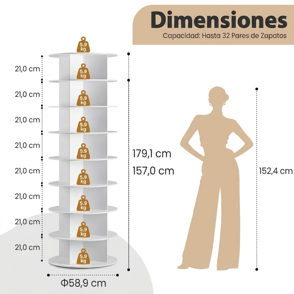 Torre zapatera giratoria, expositor de zapatos giratorio, estante de almacenamiento de zapatos giratorio de 360°, armario zapatero giratorio vertical para bolsos