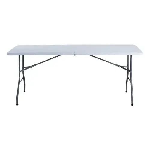 Mesa plegable de plástico blanco resistente de 180 cm