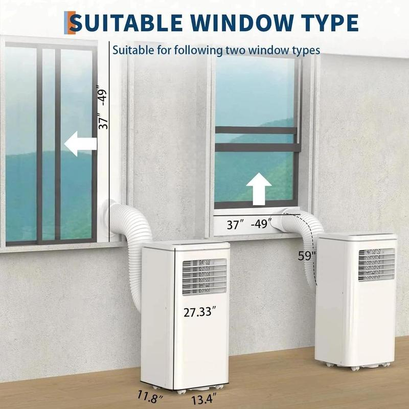 Aire acondicionado portátil de 14K/8K BTU, de enfriamiento rápido y silencioso, unidad de aire acondicionado 4 en 1 con deshumidificador y ventilador, pantalla LED/LCD, control remoto, temporizador de 24 horas, oscilación en 4 direcciones, ruedas de 3