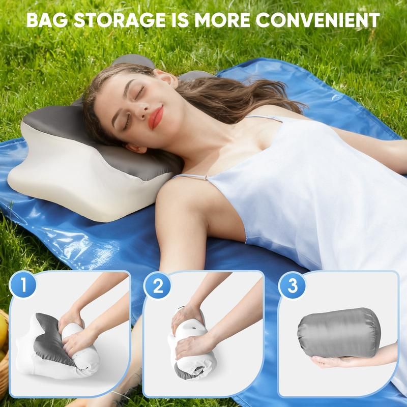 Almohada cervical con forma de mariposa y bolsa de almacenamiento; almohada de espuma viscoelástica con funda de seda lavable. Un regalo perfecto para cumpleaños, San Valentín y Navidad. Apta para quienes duermen de lado, boca arriba o boca abajo. Ideal p