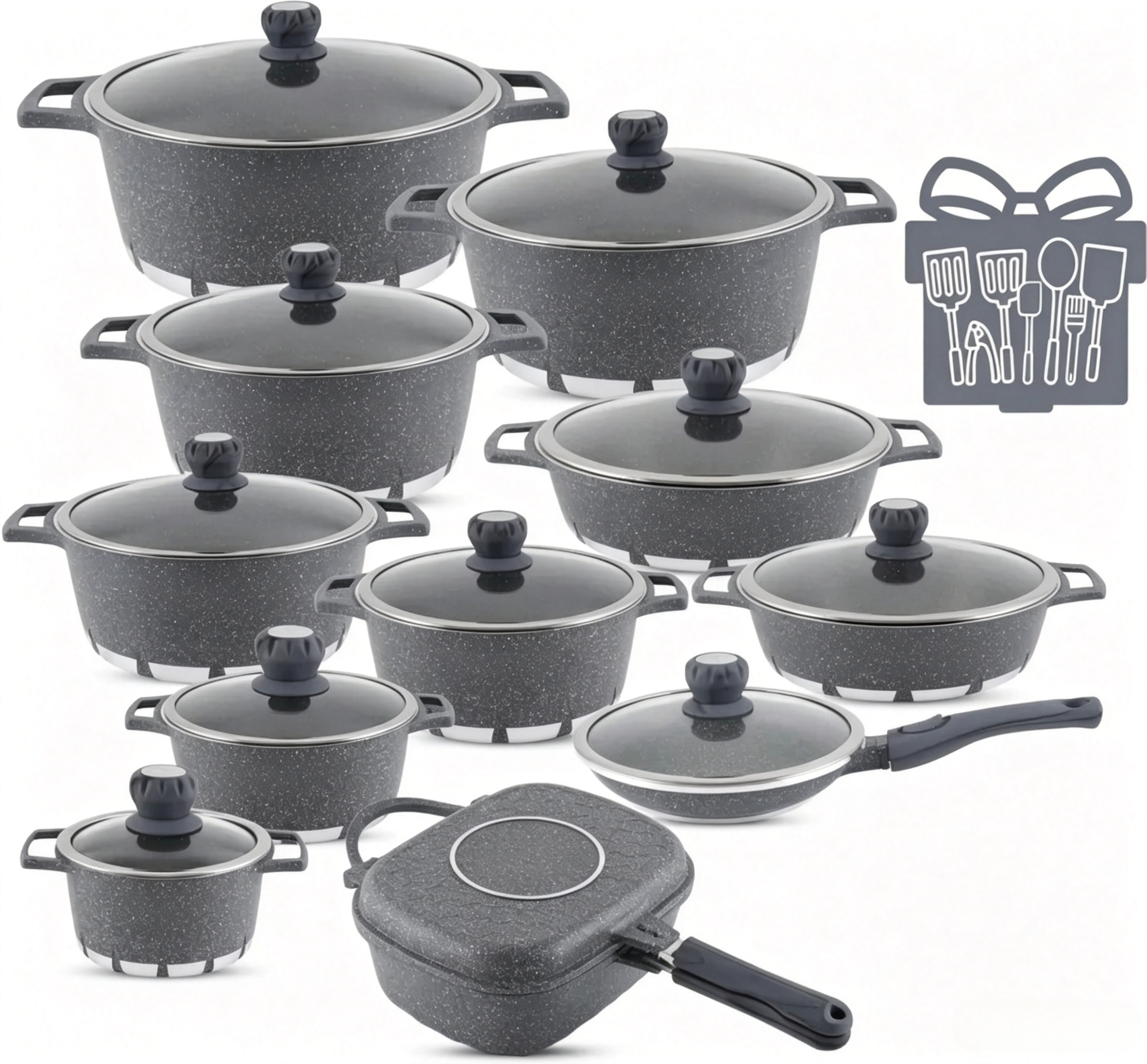 🎉 Oferta de aniversario: Juego de utensilios de cocina premium con revestimiento de granito multicapa antiadherente.