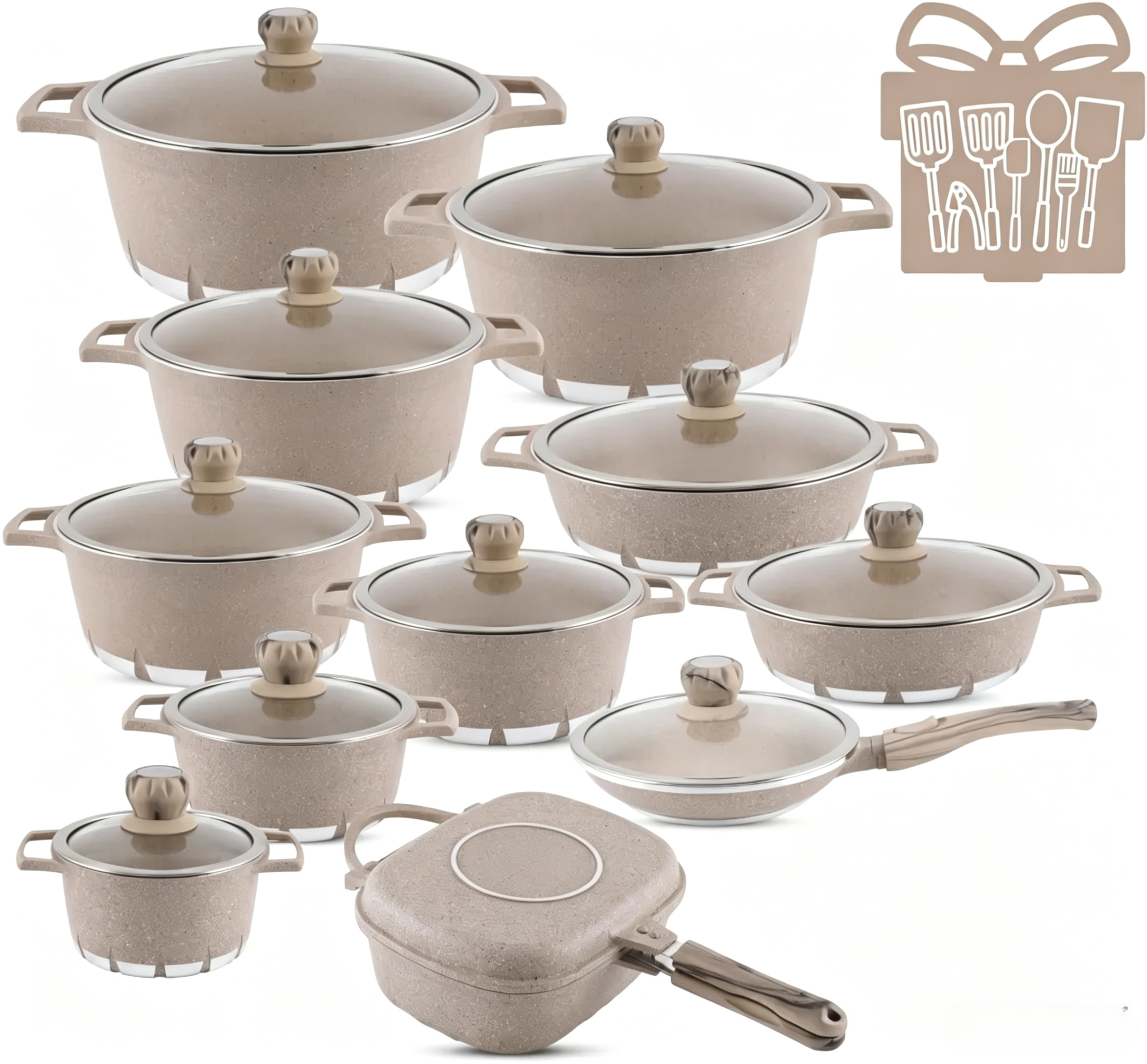 🎉 Oferta de aniversario: Juego de utensilios de cocina premium con revestimiento de granito multicapa antiadherente.
