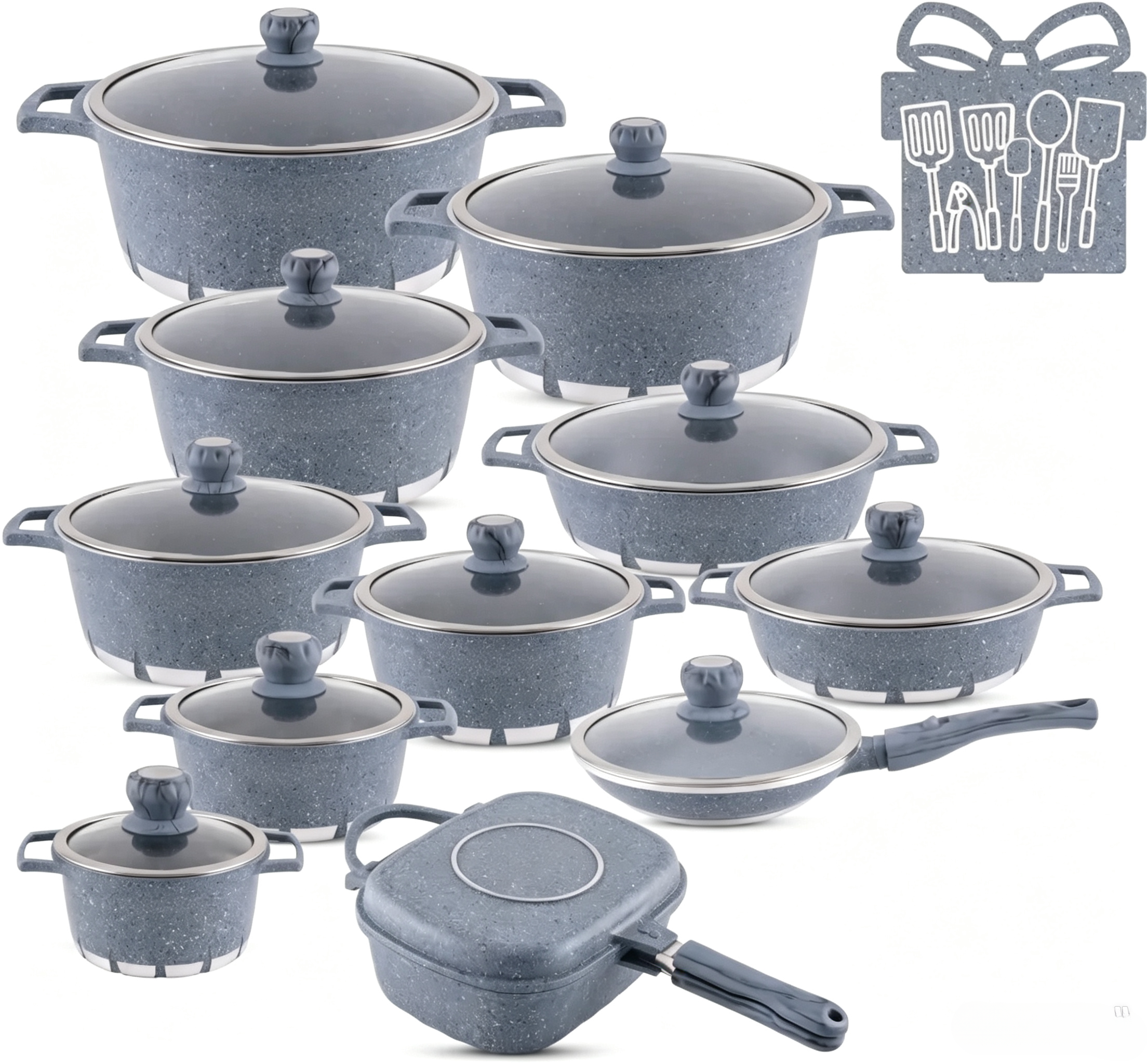 🎉 Oferta de aniversario: Juego de utensilios de cocina premium con revestimiento de granito multicapa antiadherente.