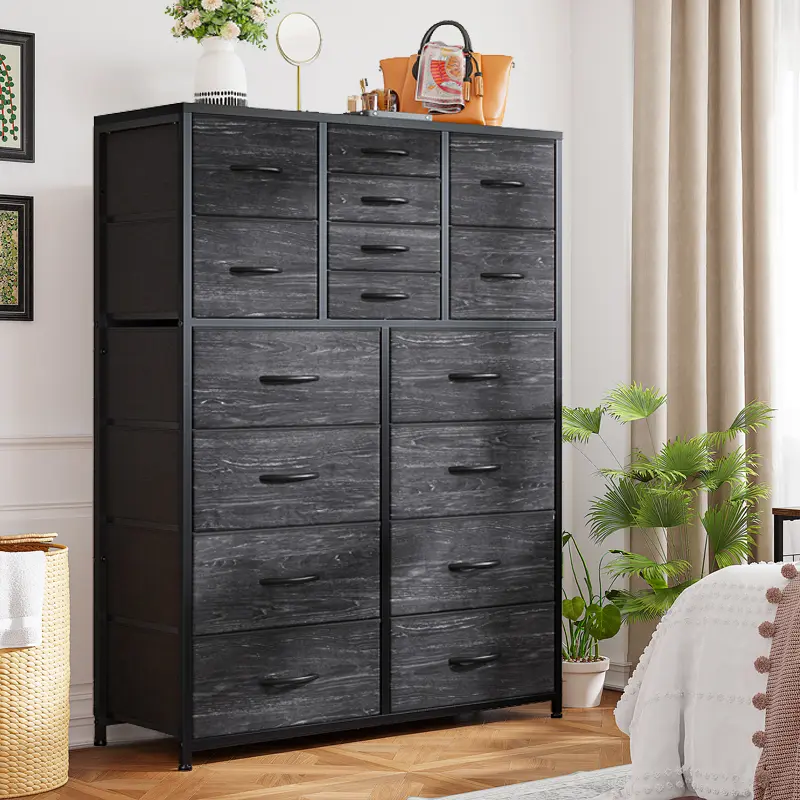 Tall Dresser with 16 Fabric Drawers - Modern Storage