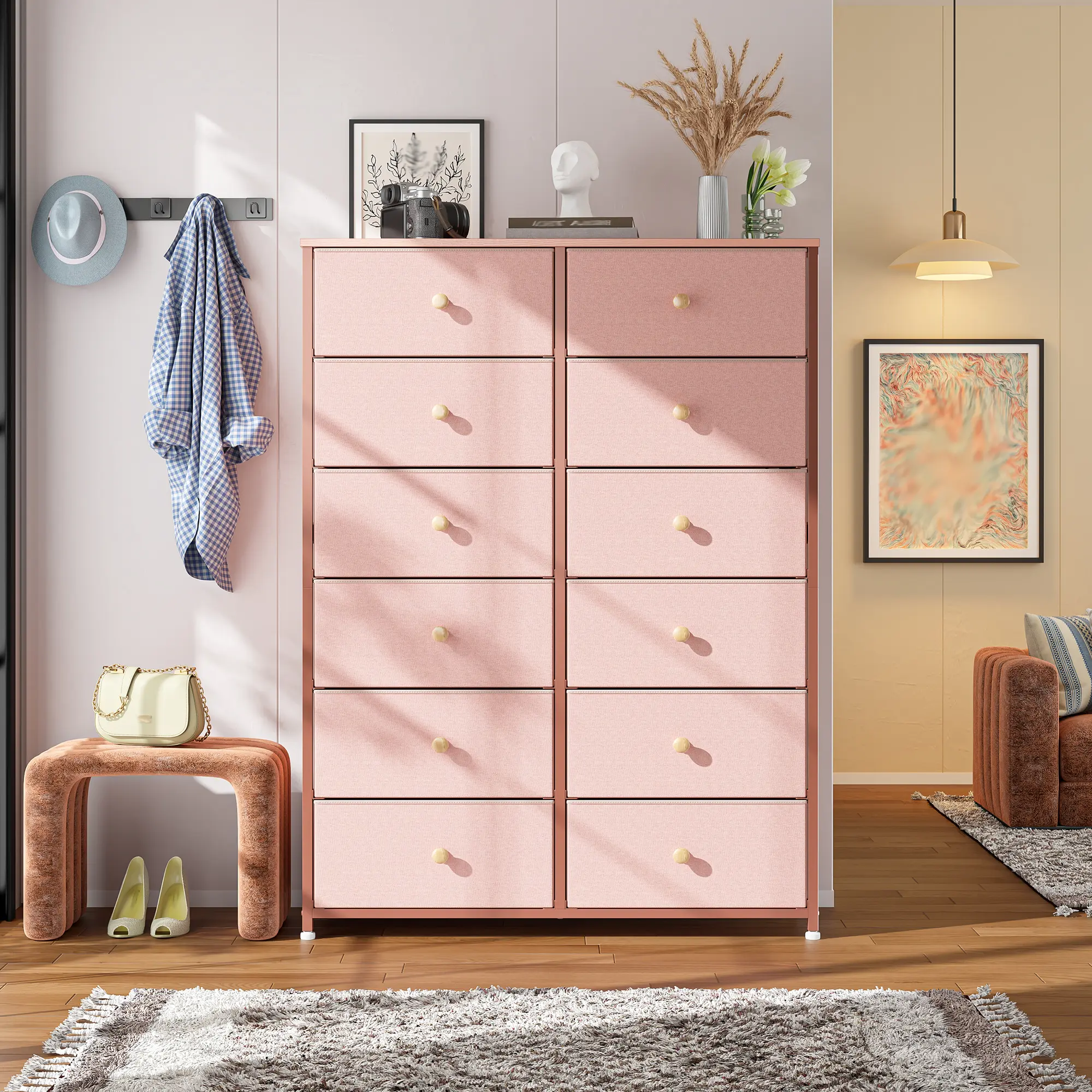 🎁 Rebajas de liquidación 💨Tall Dresser with 16 Fabric Drawers - Modern Storage