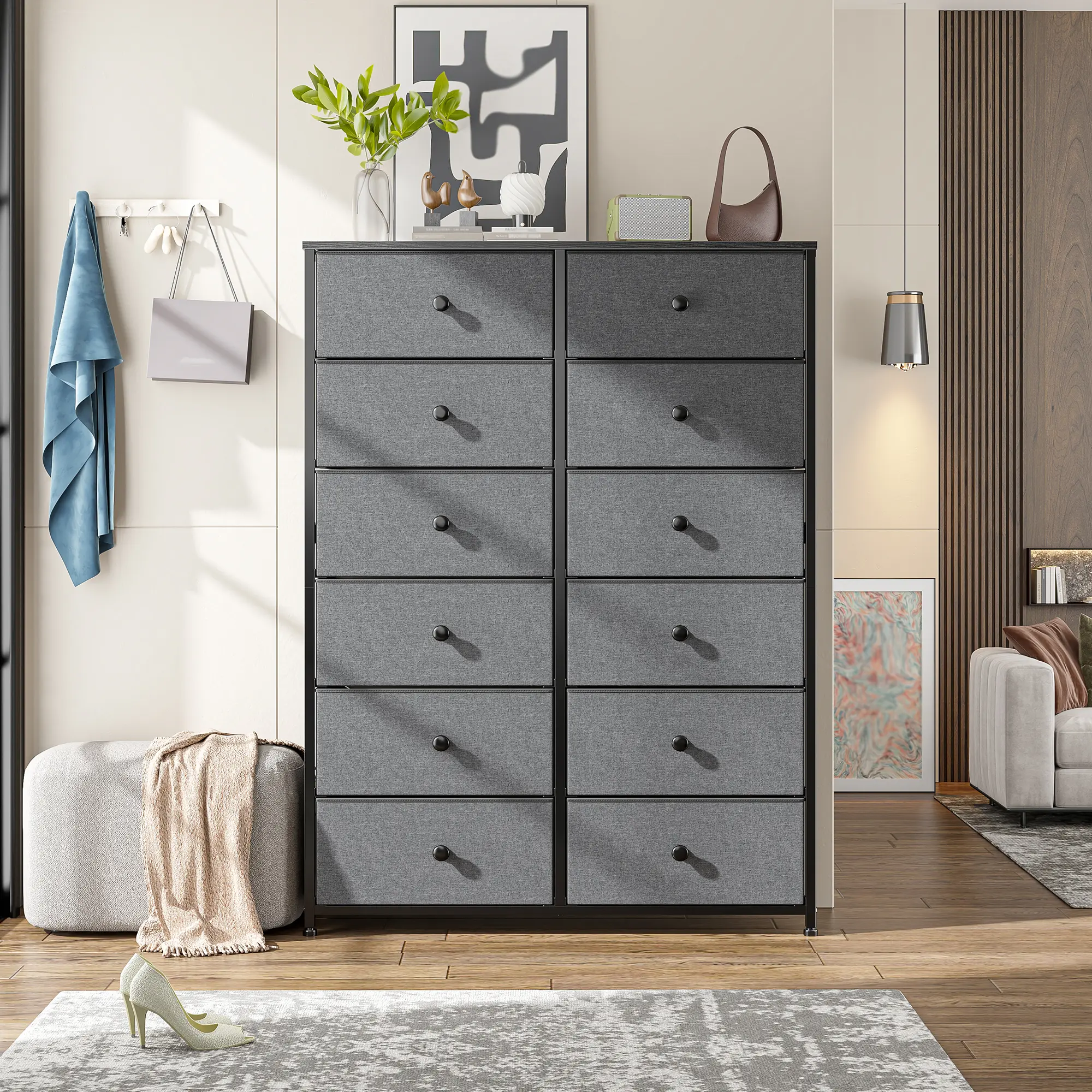 🎁 Rebajas de liquidación 💨Tall Dresser with 16 Fabric Drawers - Modern Storage