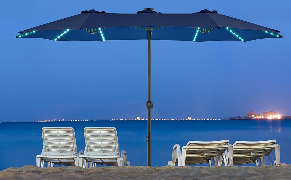 【RGB Lights】Yaheetech 13/15ft Massive 12-Mode Color-Changing Solar Patio Umbrella UV & Weather Resistant with Multi-Mode LED Lights Strips and Base Stand Triple-Vented Outdoor Umbrella,home decor,camping essentials 【RGB Lights】Yaheetech 13/15ft Massive 12-Mode Color-Changing Solar Patio Umbrella UV & Weather Resistant with Multi-Mode LED Lights Strips and Base Stand Triple-Vented Outdoor Umbrella,home decor,camping essentials