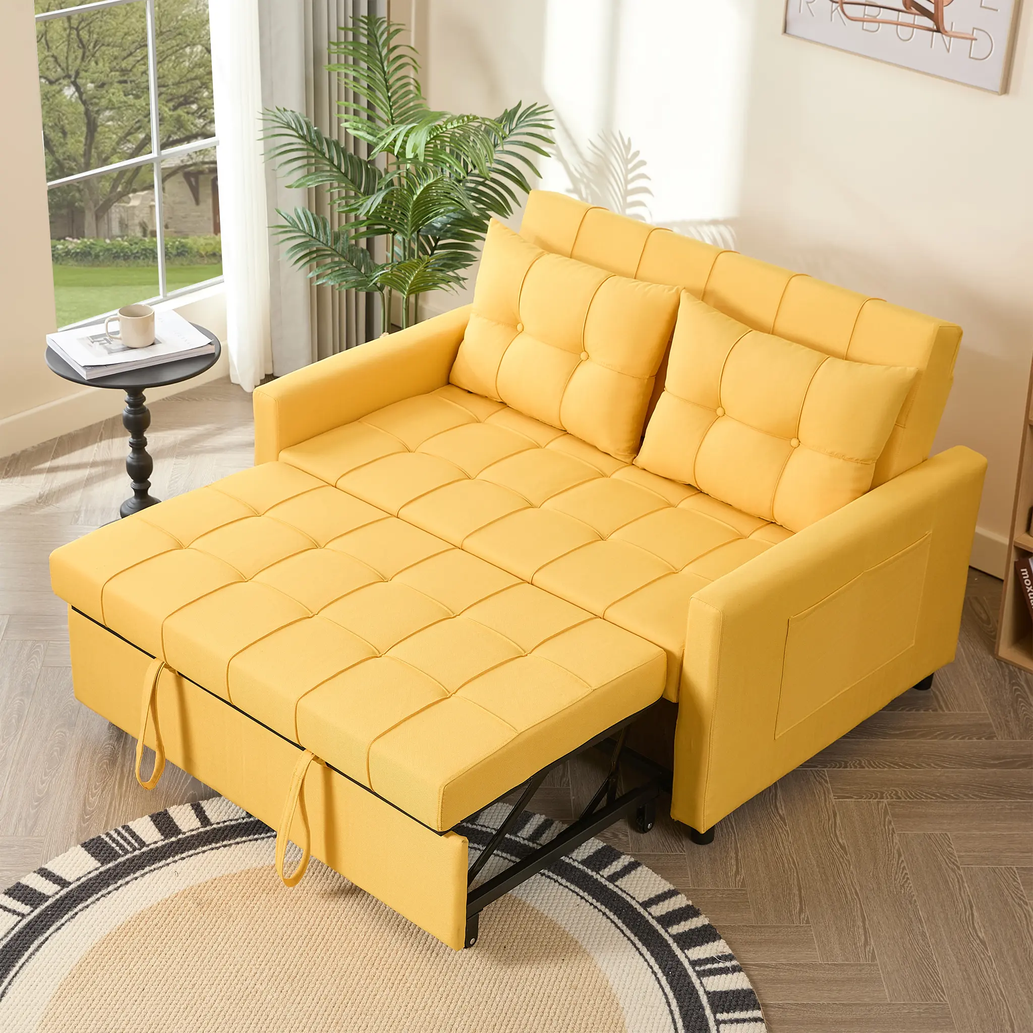 Sofá cama GOSUHI de 52" con cama extraíble - Beige