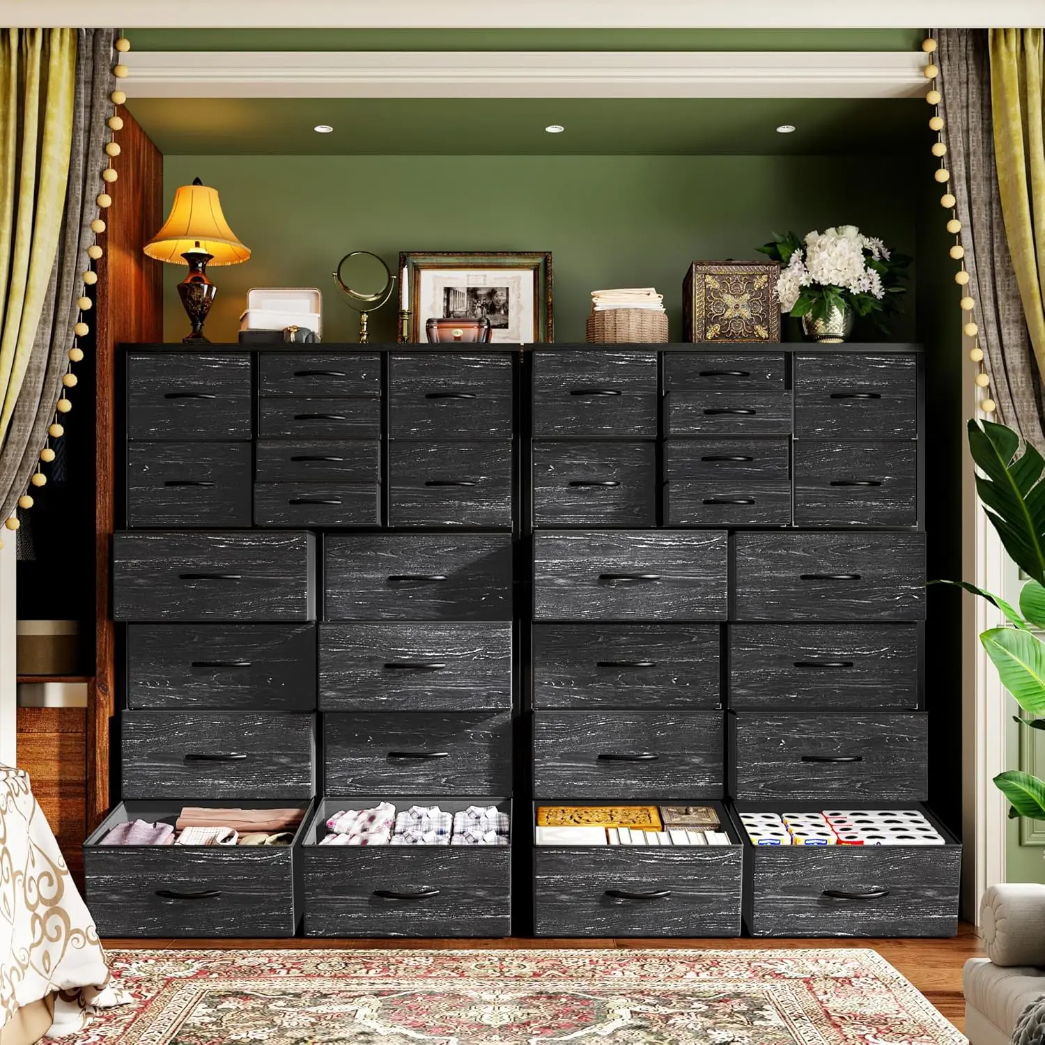 Tall Dresser with 16 Fabric Drawers - Modern Storage