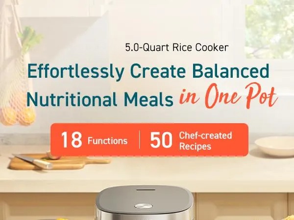 COSORI 18-in-1 Multifunction Rice Cooker - 5-Qt Electric Programmable Slow Cooker with Steam, 24H Warm, Fuzzy Logic, Nonstick Pot & 50 Recipes, Kitchen Appliance,summerwins,home essentials