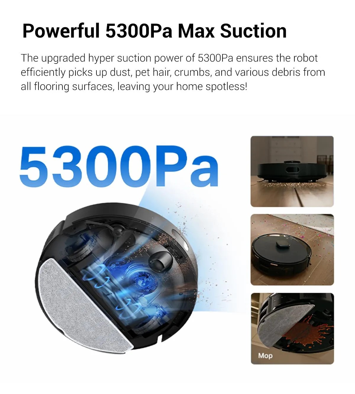 TP-Link & Tapo RV30 MAX Plus: LiDAR Robot Vacuum & Mop with Auto-Empty Dock, 5300Pa,Smart Mapping, Voice Control, 97%+ Dust Pickup, 3L Dust Bag, 2 Months Hands-Free Cleaning,dorm essentials,home essentials