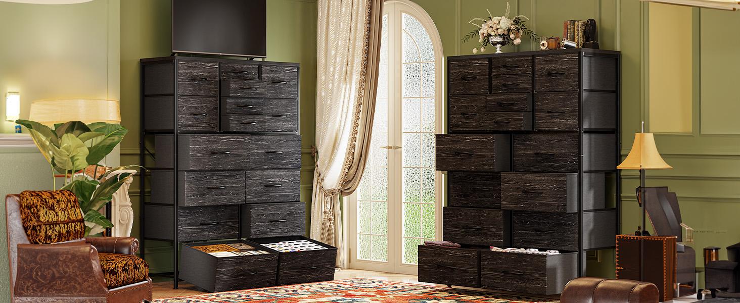 【Budget-Friendly Homehacks】Raybee 16 Deep Drawers Tall Dresser for Bedroom, Extra Large Fabric Chest of Drawers with Steel Frame, Wide Clothes Storage Tower Organizer Unit for Closet, Dorm, Living Room, Space Saving Vertical Furniture, Easy Assembly
