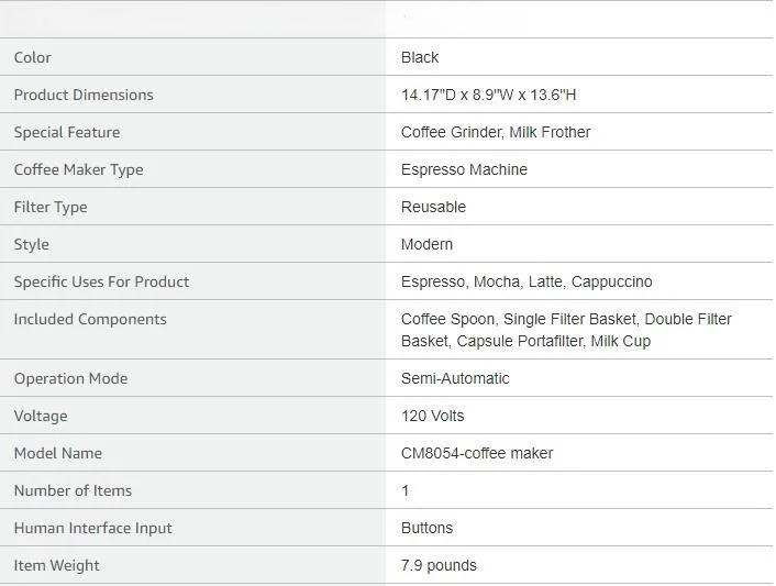 COWSAR Espresso Machine 20 Bar, Semi-Automatic Coffee Maker with Milk Frother Steam Wand, Nespresso Capsule Compatible, 45 oz Removable Water Tank for Cappuccino, Latte, Home,1350W