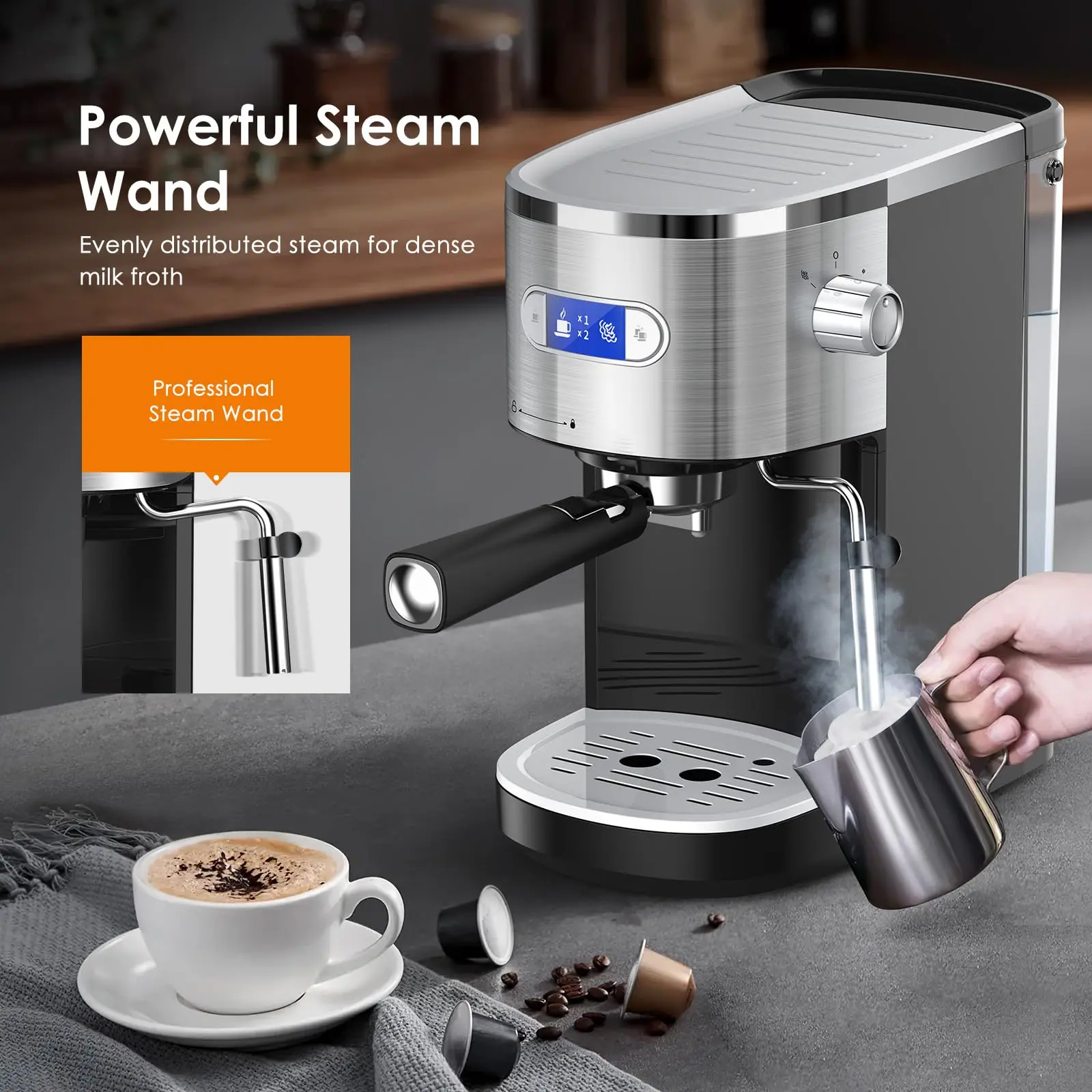 Cafetera espresso de 20 bares - Cafetera semiautomática