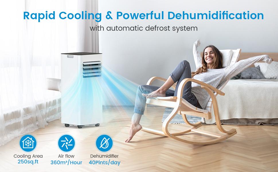【DFYD】COWSAR 8,000/10,000 BTU Portable Air Conditioners Cool Up to 350/450 Sq.Ft, 4 Modes Portable AC Unit with Remote Control/LED Display/24Hrs Timer/Installation Kits for Bedroom/Home/Office/Dorms, White summerwins