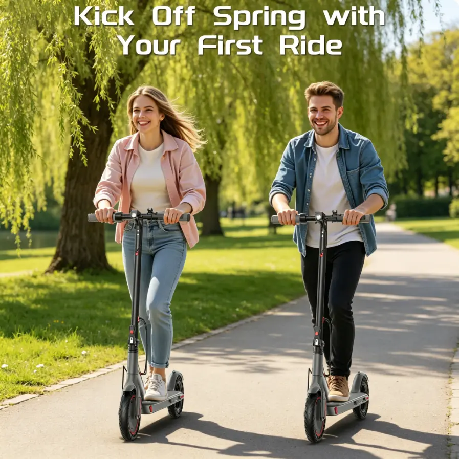 Patinete eléctrico: equipado con un motor de 350 W, velocidad máxima de 30 km/h, autonomía de 24 km, neumáticos macizos de nido de abeja de 21,5 cm, sistema de doble frenado y control mediante aplicación inteligente; diseño de cuadro de aleación multifunc