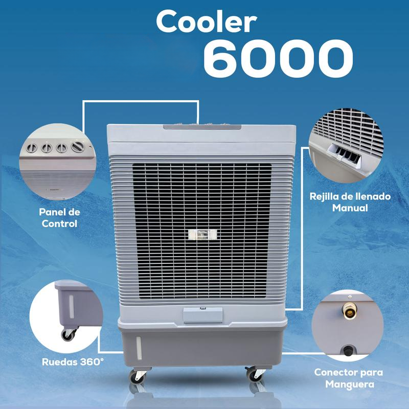 Cooler Enfriador Evaporativo Portátil  6000 Uso Rudo