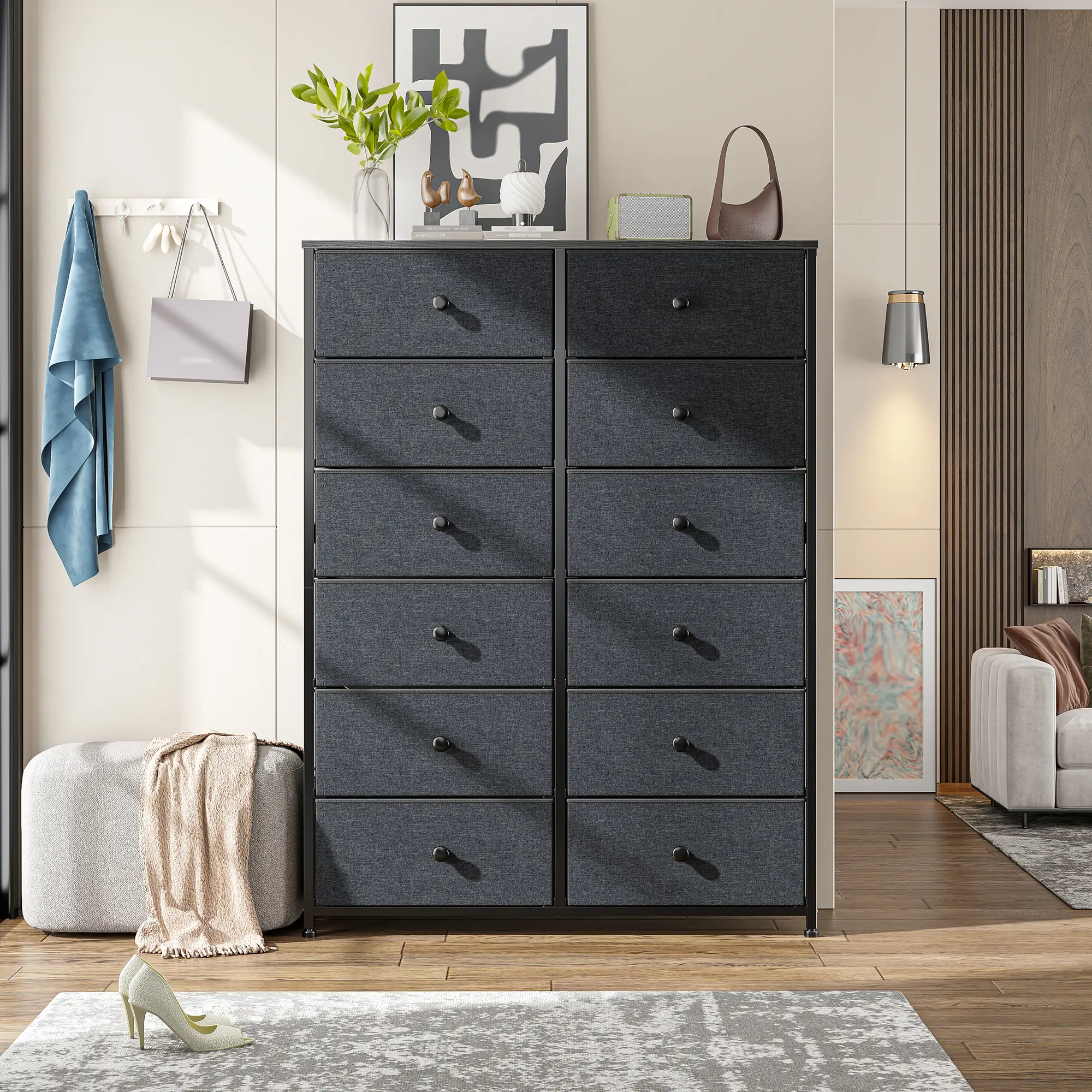 🎁 Rebajas de liquidación 💨Tall Dresser with 16 Fabric Drawers - Modern Storage