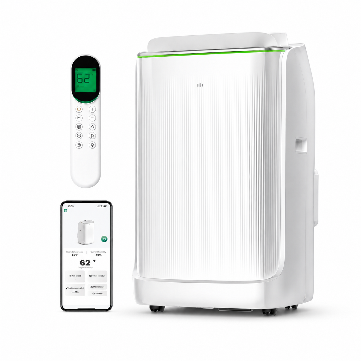 🔥Liquidación🔥 Aire acondicionado portátil de doble manguera y 14.000 BTU – Refrigeración inteligente con tecnología Inverter para habitaciones de hasta 500 pies cuadrados.