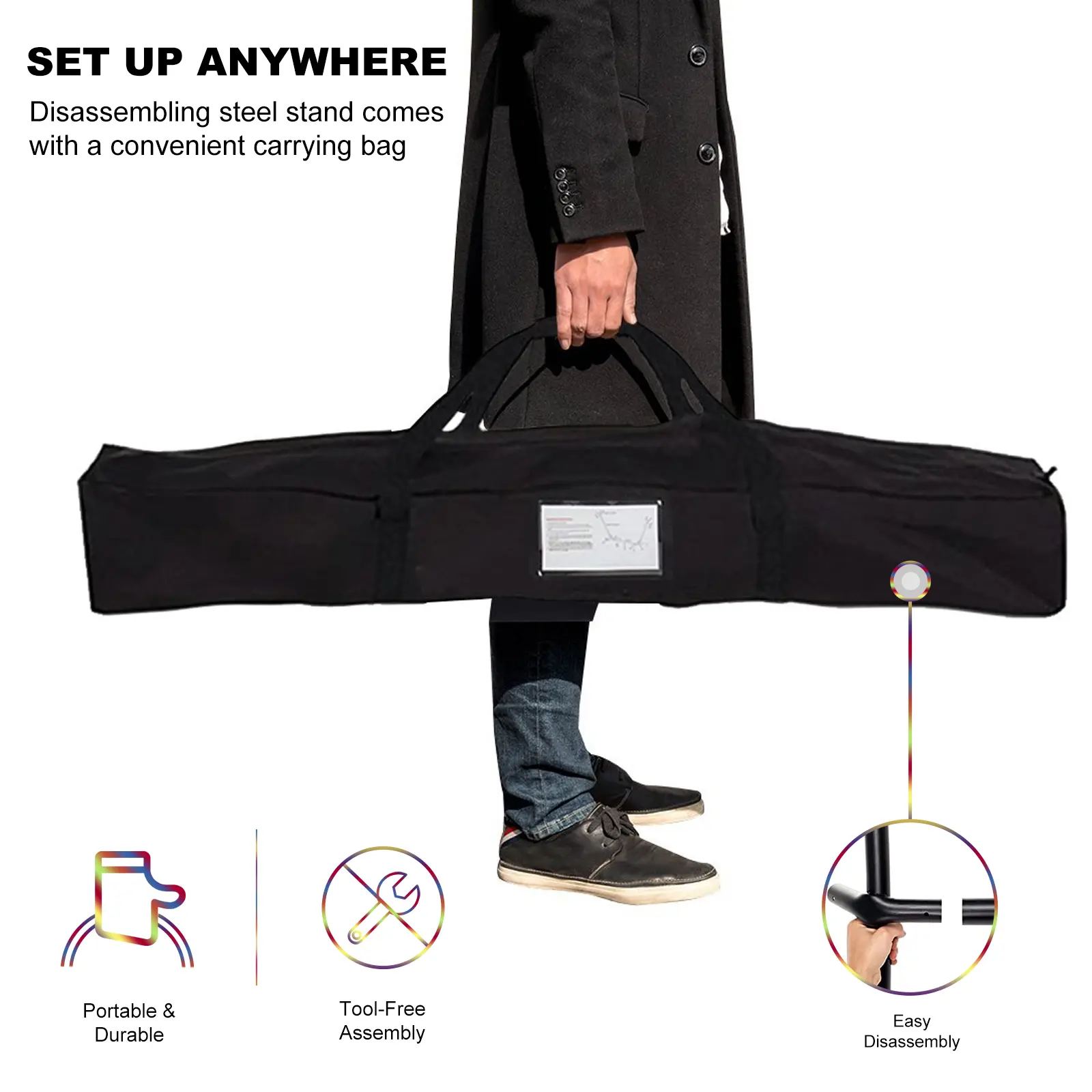 Premium Brazilian Style Hammock with Steel Stand and Carry Bag