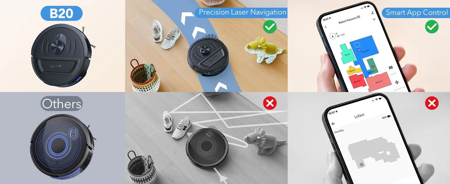[HOT] BPMIO B20 2-in-1 Robot Vacuum & Mop Combo 5500Pa Suction LiDAR Navigation 120-Min Runtime Alexa WiFi App Compatible for Pet Hair Hard Floors summerwins,summerwins,dorm essentials,home essentials