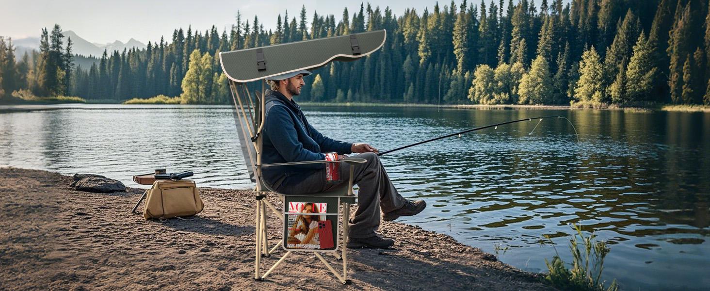 【SummerVibes】New Upgrade Wide lawn chair, Uhair camping chair with foldable sunshade, suitable for beach camping, foldable outdoor fishing/sports | Comes with two cup holders and storage bag,home decor,camping essentials