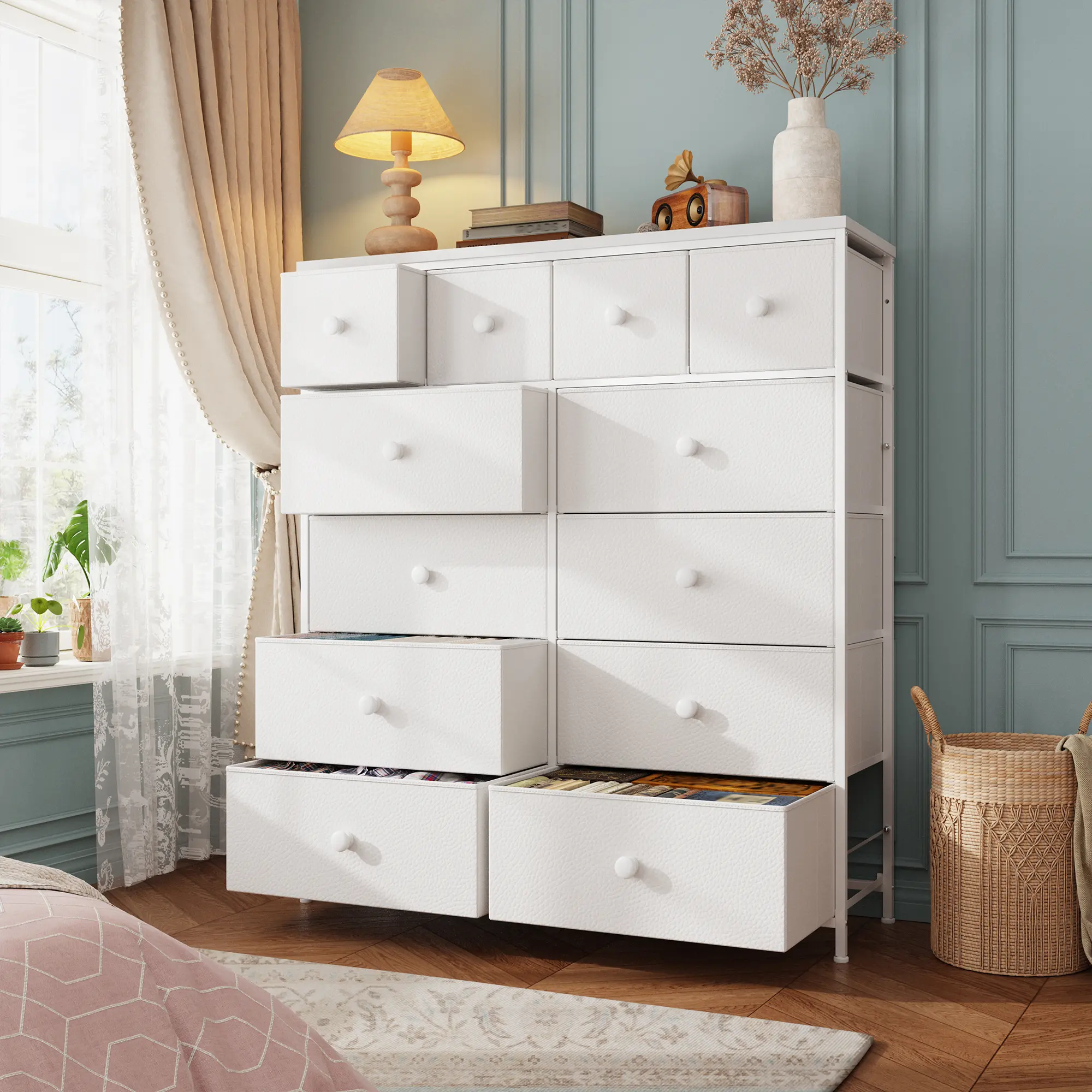 🎁 Rebajas de liquidación 💨Tall Dresser with 16 Fabric Drawers - Modern Storage